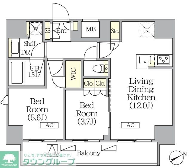 ジオエント町屋の物件間取画像