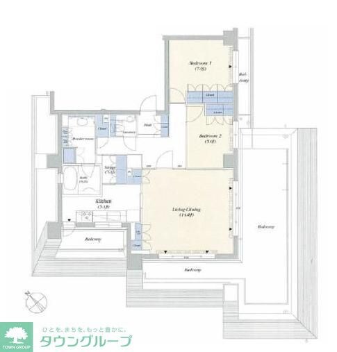 デュオフラッツ赤坂の物件間取画像