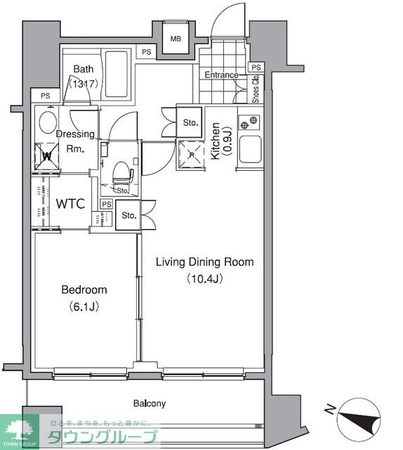 パークハビオ赤坂氷川町の物件間取画像