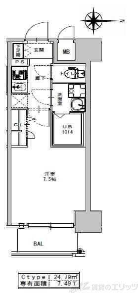 S-RESIDENCE江坂Alegriaの物件間取画像