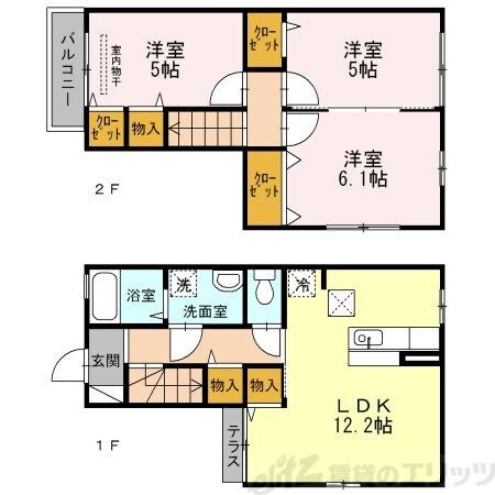 中利産業メゾネットの物件間取画像