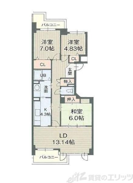 イトーピア紫明園の物件間取画像