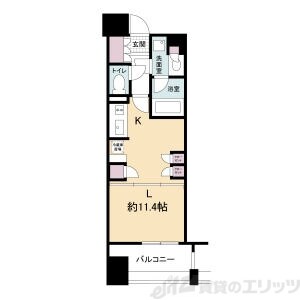 アパートメンツ江坂の物件間取画像