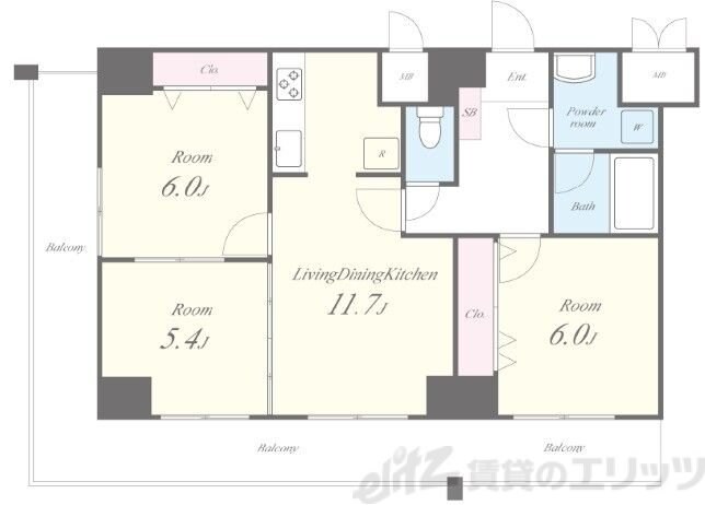 トレヴァンス梅田の物件間取画像
