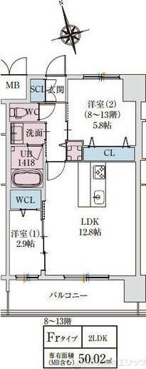 スプランディッドライズ新大阪ノースの物件間取画像