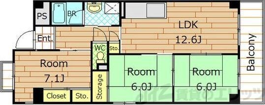 エトワール小松の物件間取画像