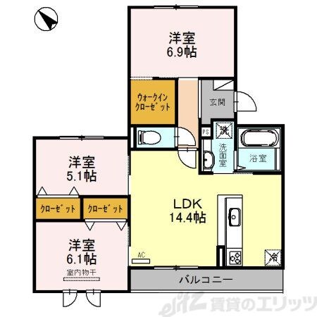 セレナ 710の物件間取画像