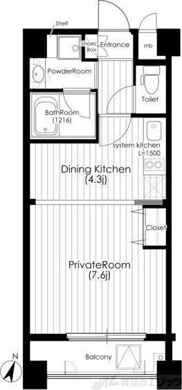 堂島プライマリーワンの物件間取画像