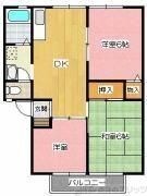 サンビレッヂ新和B棟の物件間取画像