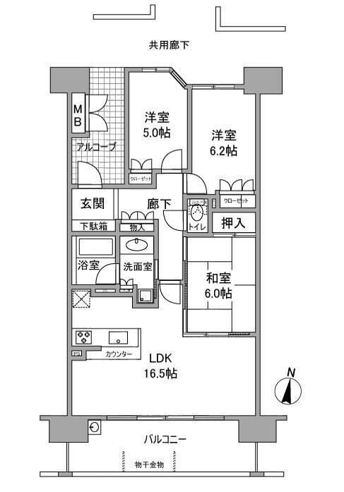 プラウド江坂の物件間取画像