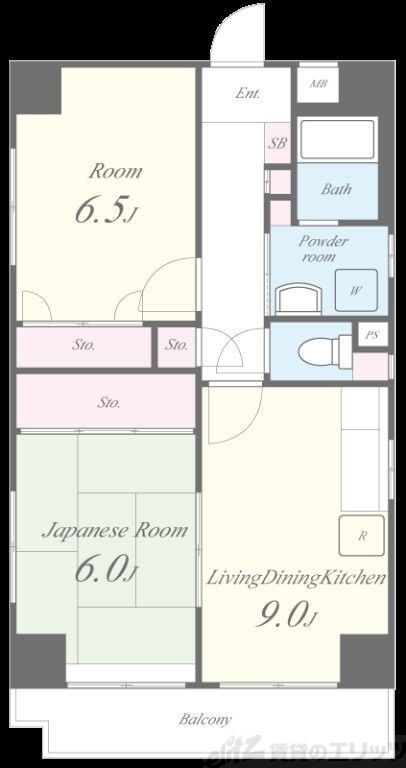 ドムール三国2番館の物件間取画像