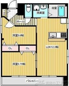 中山ハイツの物件間取画像
