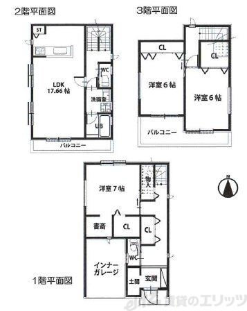 ファミリエ津之江D棟の物件間取画像
