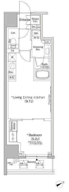 ザ・パークハビオ日本橋茅場町の物件間取画像