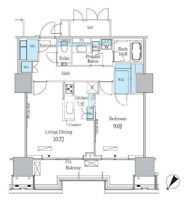 晴海フラッグ ポートビレッジ A棟(HARUMI FLAG)の物件間取画像