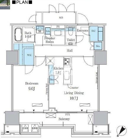 晴海フラッグ ポートビレッジ A棟(HARUMI FLAG)の物件間取画像
