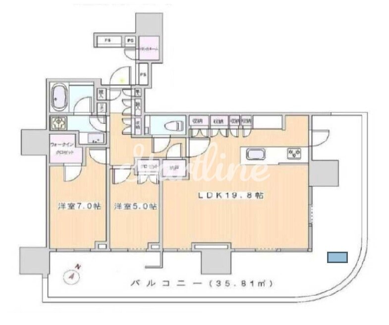 晴海フラッグ サンビレッジ T棟(HARUMI FLAG)の物件間取画像