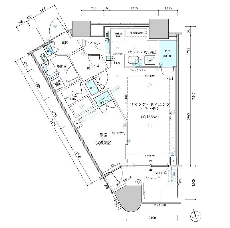 パークタワー勝どきサウスの物件間取画像
