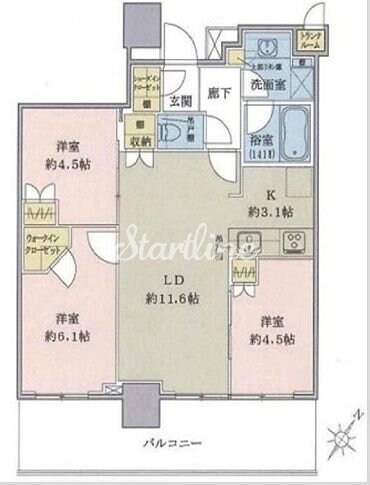 ブリリア有明シティタワー(Brillia 有明 City Tの物件間取画像