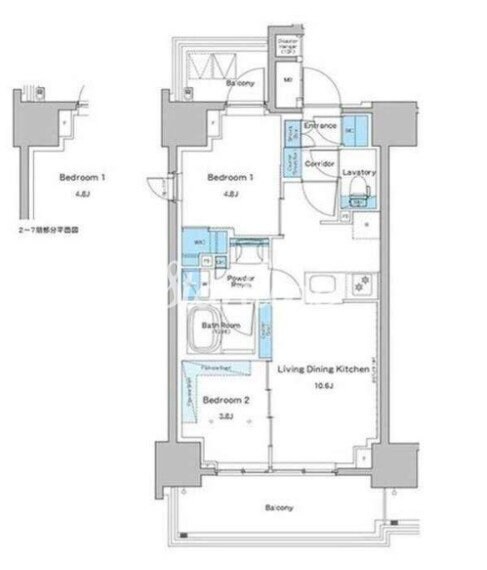 ルフォンプログレ門前仲町プレミアの物件間取画像