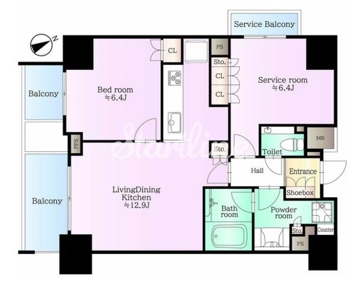 グランスイート麻布六本木の物件間取画像