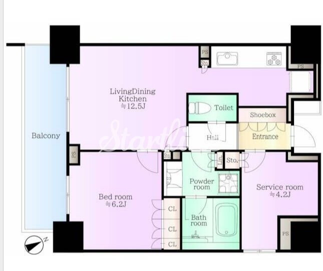 グランスイート麻布六本木の物件間取画像