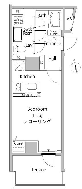 カーサスプレンディッド麻布十番駅前の物件間取画像
