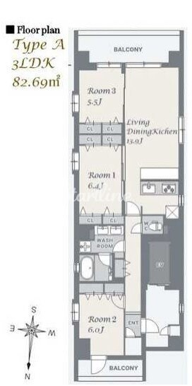 スプランディッド品川DUEの物件間取画像