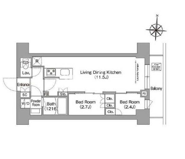 コンフォリア・リヴ南品川の物件間取画像