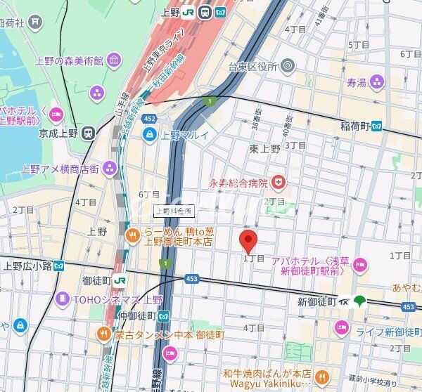 ワンルーフレジデンス上野御徒町の物件内観写真