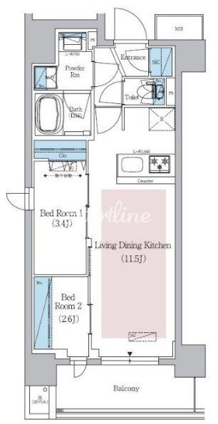 アーバネックス新御徒町駅前の物件間取画像