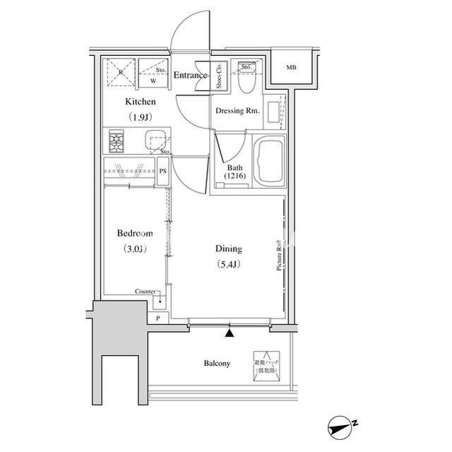 ザ・パークハビオ北千住の物件間取画像