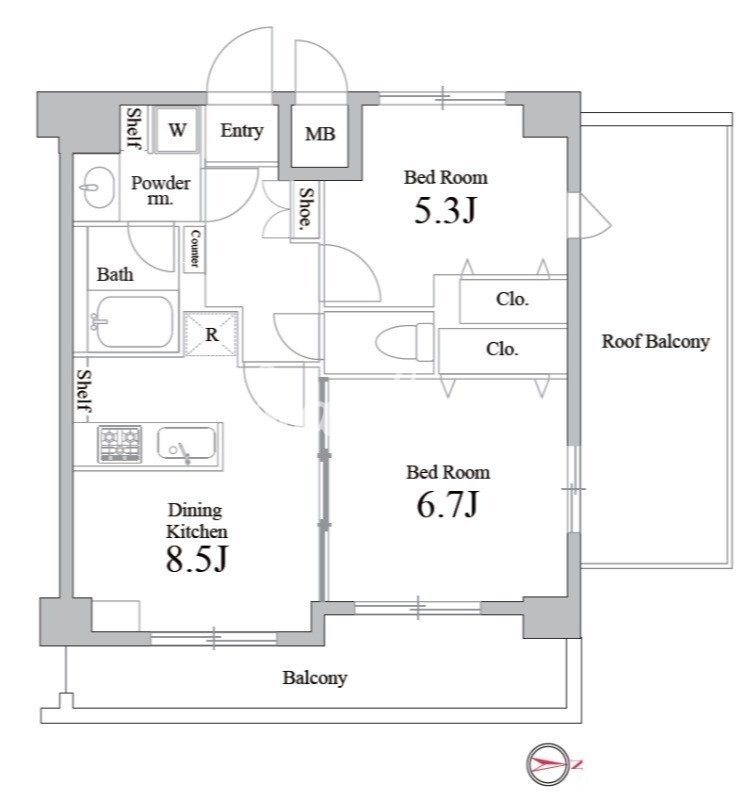 グランパーク町屋の物件間取画像