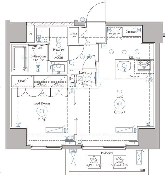 ディップス上野ノース(DIPS上野NORTH)の物件間取画像