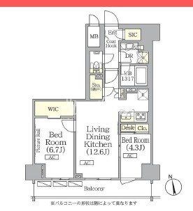 ザ・パークハビオ神楽坂レジデンスSouthの物件間取画像