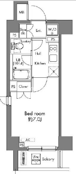 プラウドフラット早稲田の物件間取画像