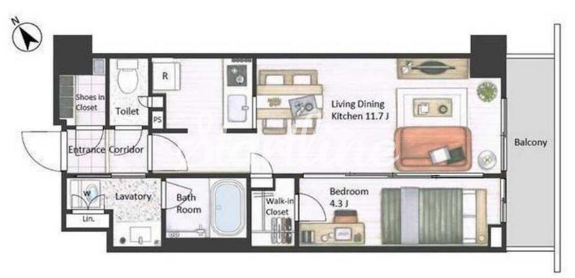 市谷台町坂フロントの物件間取画像