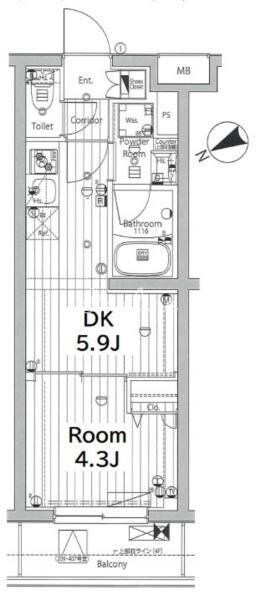 メイクス若松河田の物件間取画像