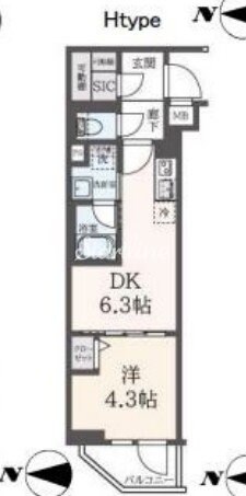 ハーモニーレジデンス東新宿の物件間取画像