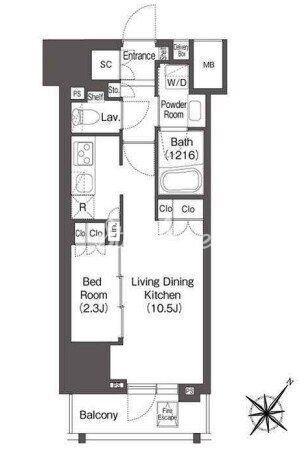 レフィールオーブ代々木の物件間取画像