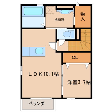千歳ノウモリハイツBの物件間取画像