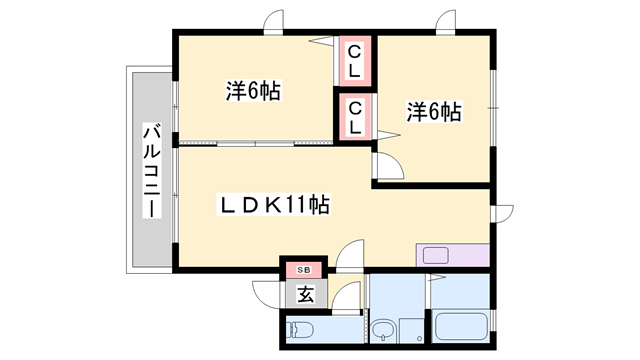 ガーデンハイツA・B棟の物件間取画像