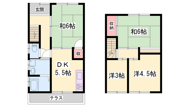 御着貸家 西棟(連立戸建て)の物件間取画像