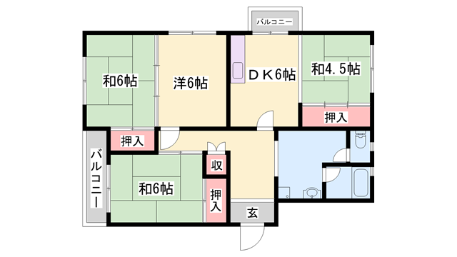 新神野住宅4号棟の物件間取画像