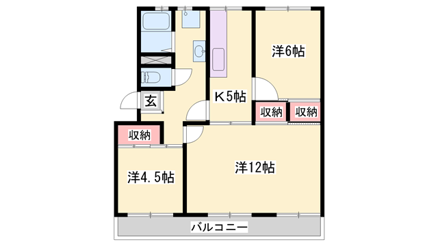 西夢前台ハイツの物件間取画像