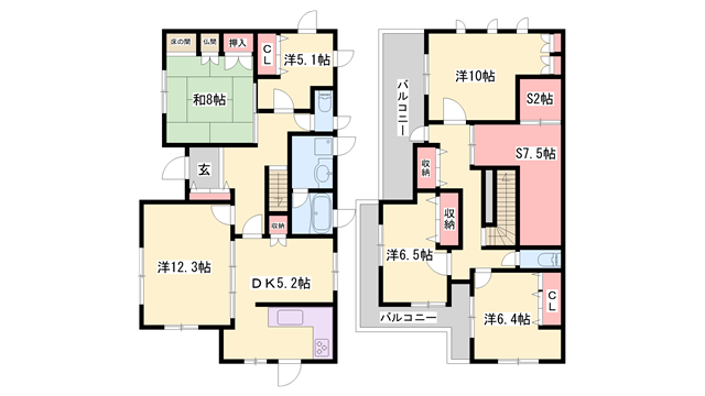 下手野三丁目大﨏貸家の物件間取画像