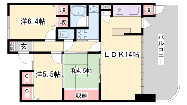 リベール姫路パークアベニューの物件間取画像