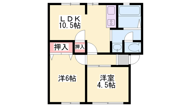 河原サンハイツBの物件間取画像