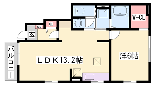 グランペール古賀ⅢBの物件間取画像