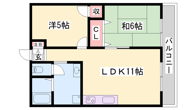 ファイブリーフ東加古川の物件間取画像